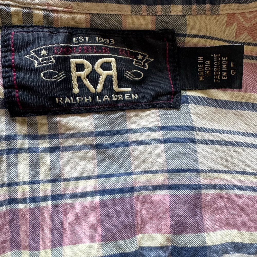 Ralph Lauren Double RL Men's Jacquard Madras workshirt - Large - Picture 4 of 9